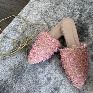 Lace Up Point Flats Shoes Sandals Women Size 8.5 NEW